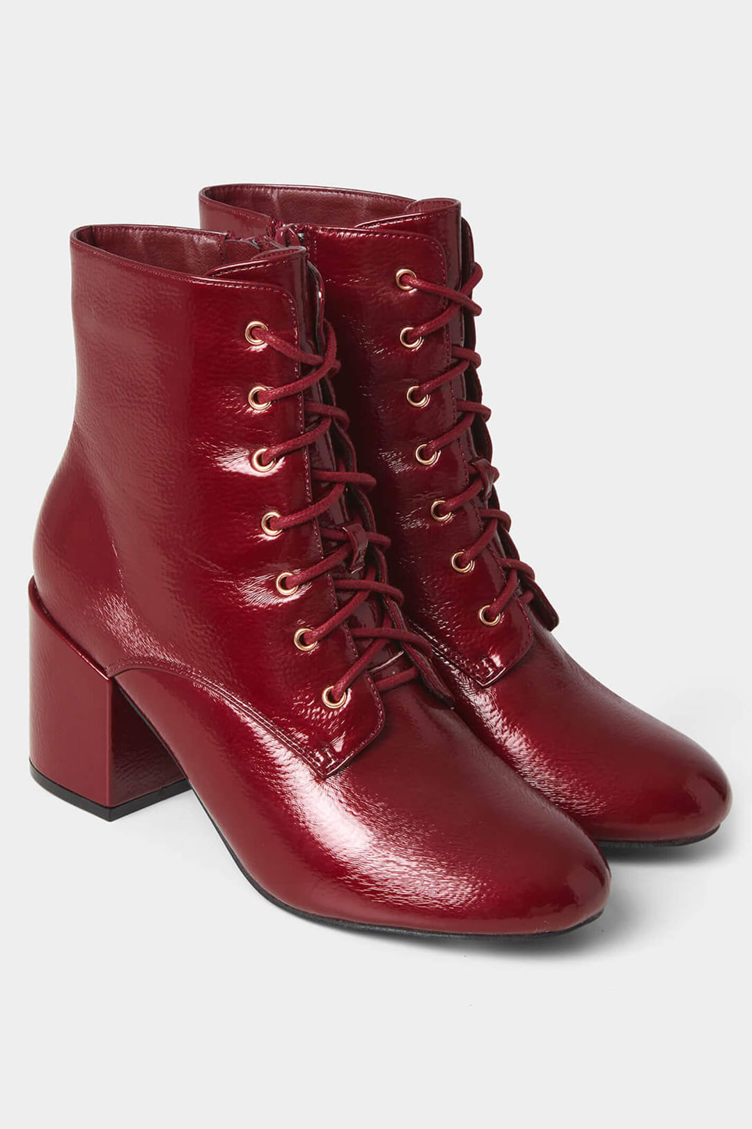 Joe Browns KA164 Red Love Letter Patent Boots - Experience Boutique
