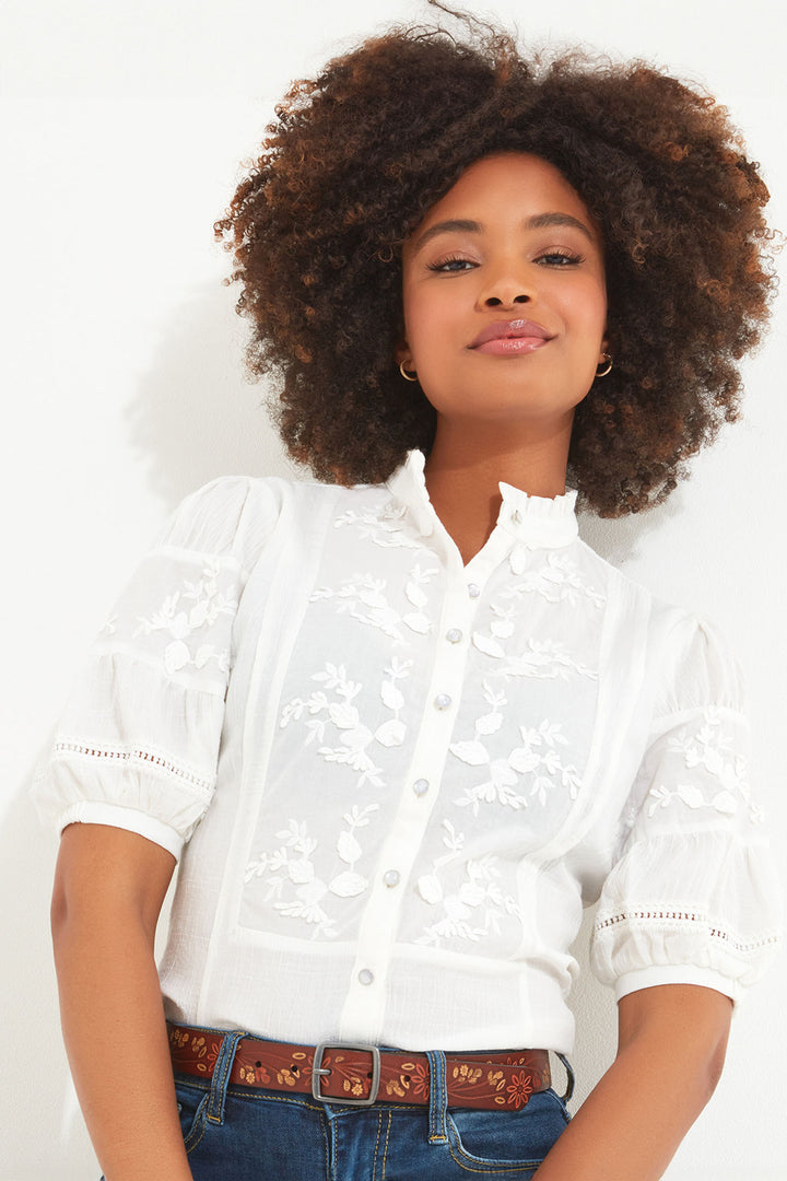 Joe Browns WA341 White Patsy Embroidered Blouse