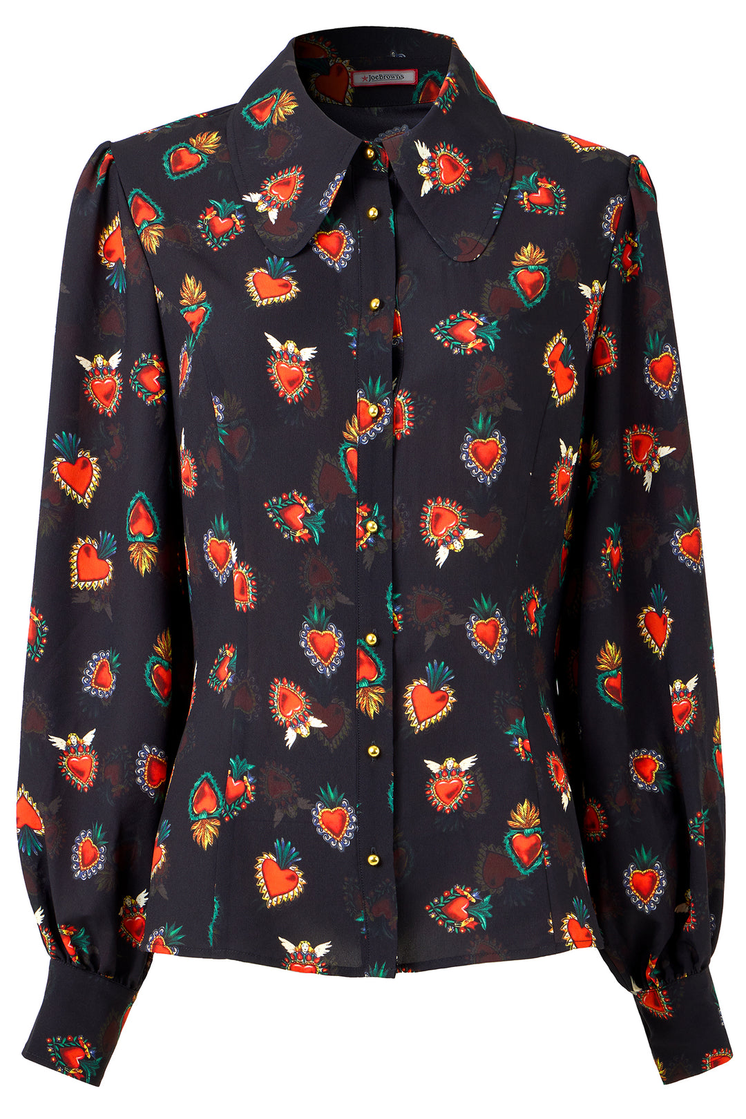 Joe Browns WA451A Black Heart Print Georgette Blouse With Cami