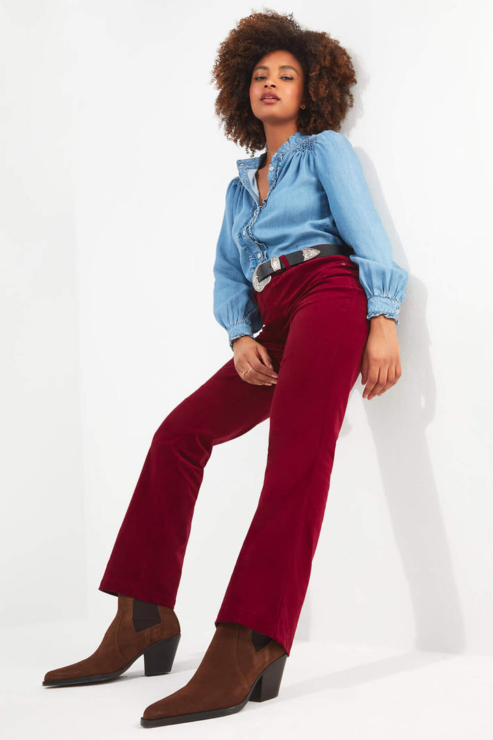 Joe Browns WB328 Berry Red Must Have Moleskin Bootcut Trousers - Experience Boutique