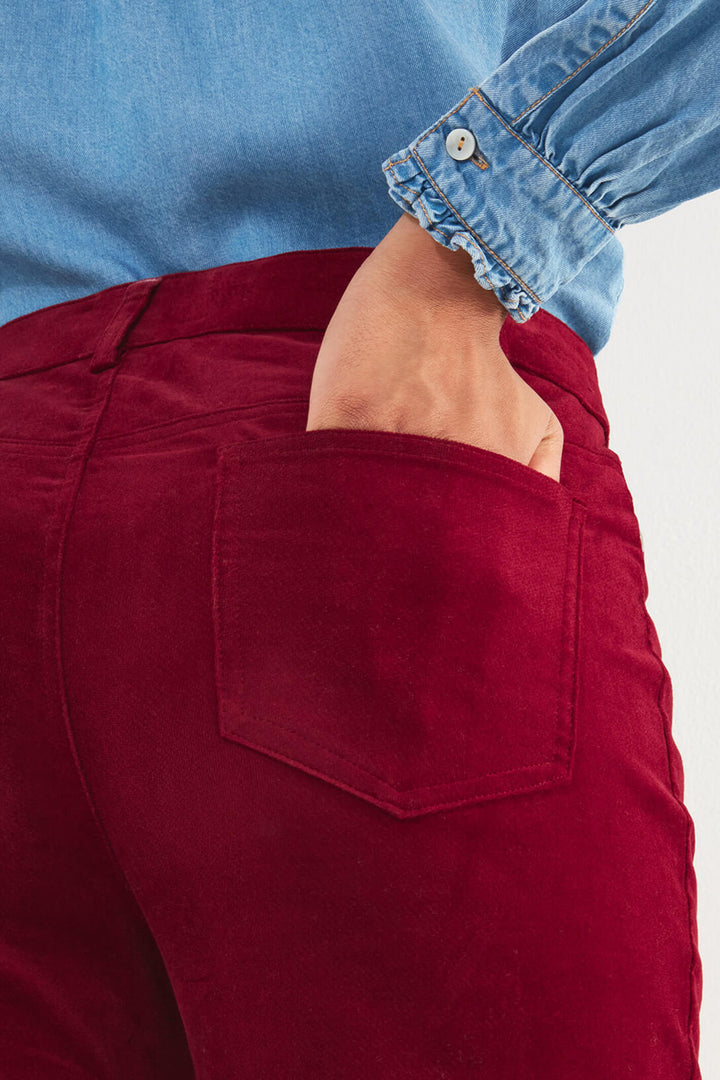 Joe Browns WB328 Berry Red Must Have Moleskin Bootcut Trousers - Experience Boutique