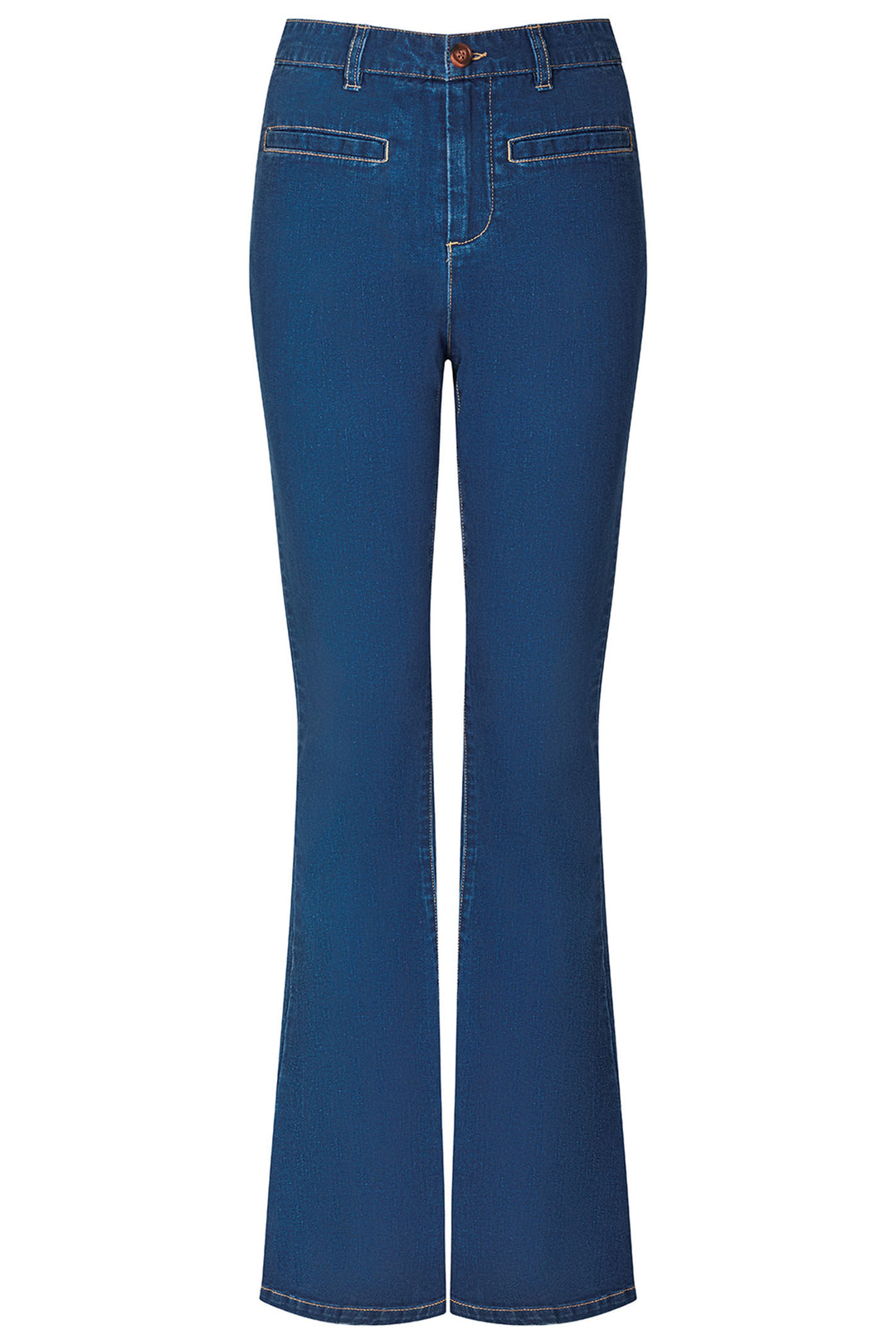 Joe Browns WB487A Aurora Blue Denim Flared Trousers - Experience Boutique