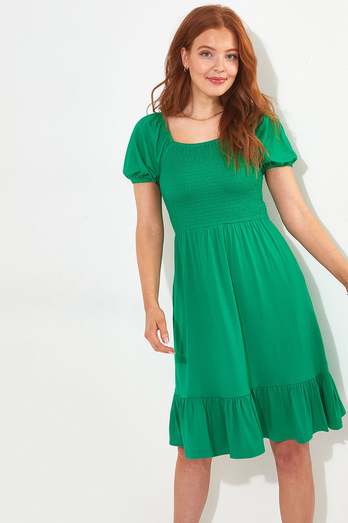 Joe Browns WE943 Green Mia Shirred Jersey Dress Experience Boutique Joe Browns WE943 Green Mia Shirred Jersey Dress Experience Boutique