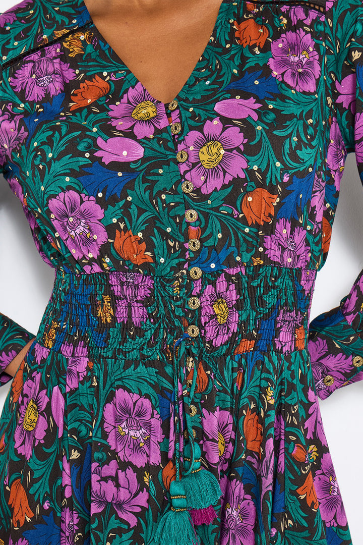 Joe Browns WF300A Black Whimsical Wonders Floral Maxi Dress