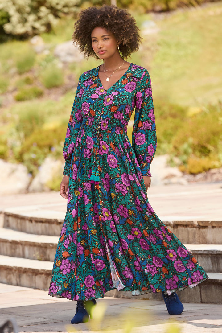 Joe Browns WF300A Black Whimsical Wonders Floral Maxi Dress
