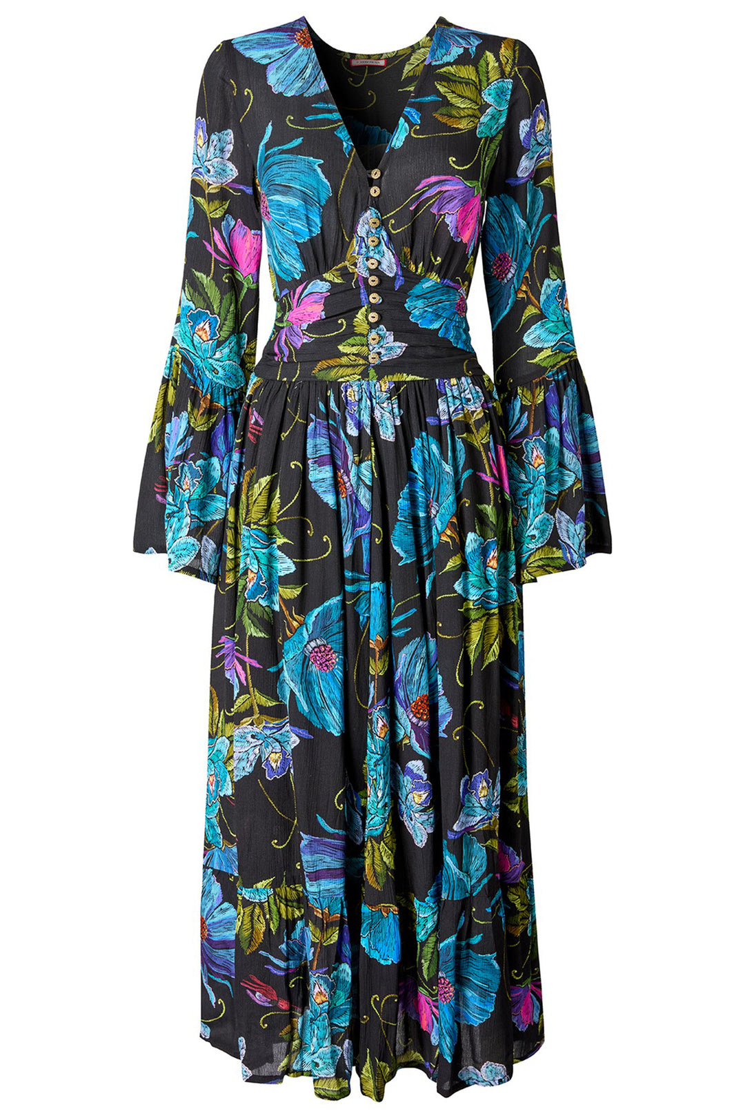 Joe Browns WF304A Black Iris Florals Boho Maxi Dress