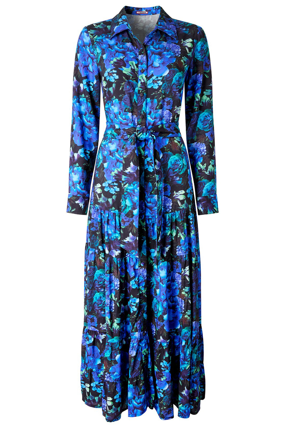 Joe Browns WF320A Blue Olivia Floral Maxi Shirt Dress