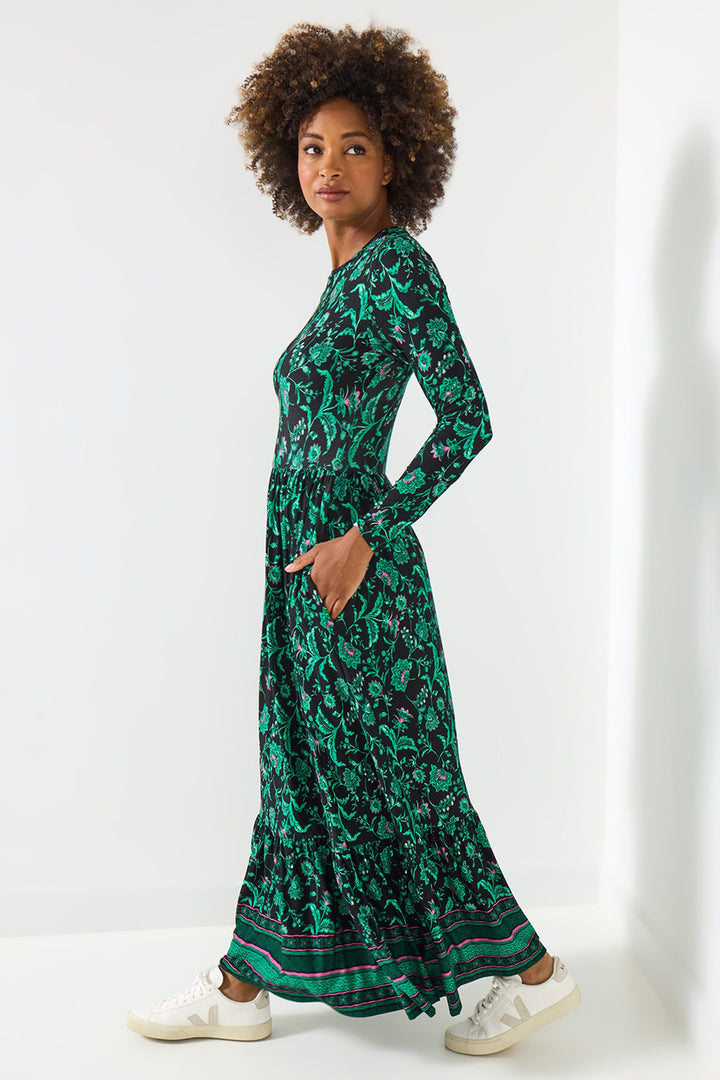 Joe Browns WF323A Black Bella Border Print Jersey Dress
