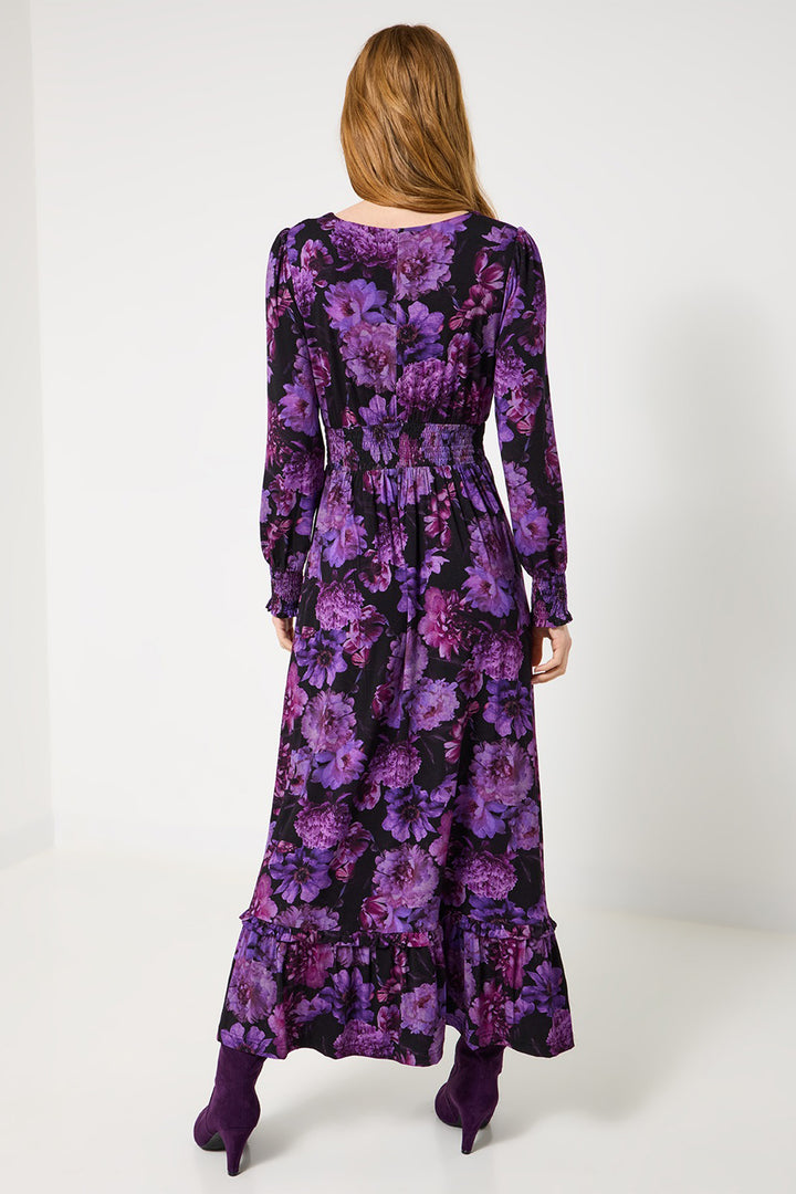 Joe Browns WF324A Purple Florence Floral Jersey Dress