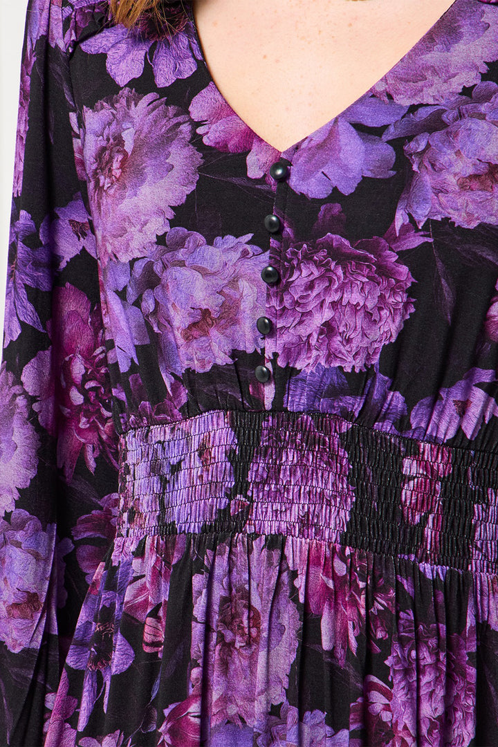 Joe Browns WF324A Purple Florence Floral Jersey Dress