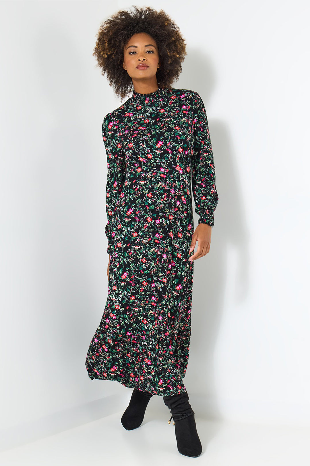 Joe Browns WF325A Black Winter Garden Jersey Dress