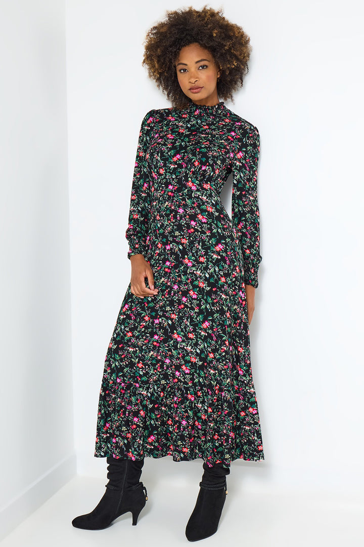 Joe Browns WF325A Black Winter Garden Jersey Dress