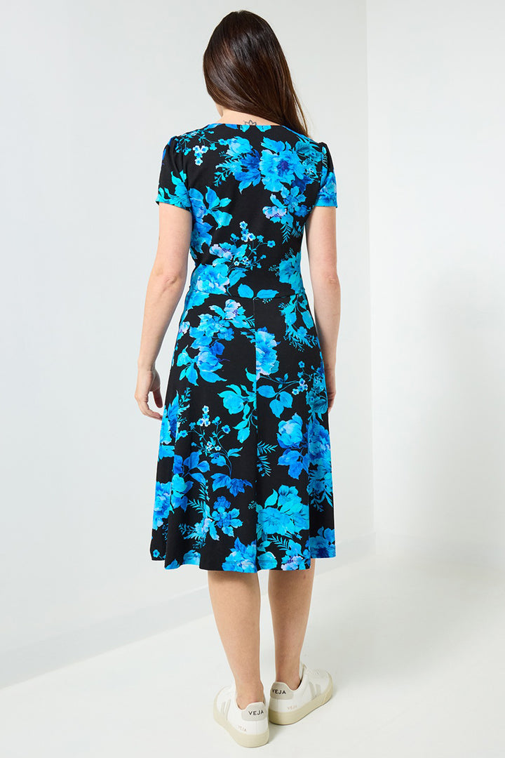 Joe Browns WF332A Blue Briony Floral Printed Jersey Dress