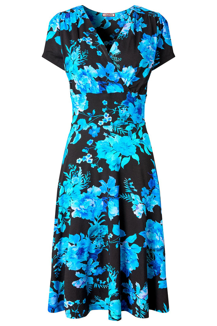 Joe Browns WF332A Blue Briony Floral Printed Jersey Dress