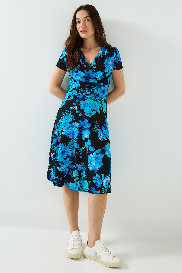 Joe Browns WF332A Blue Briony Floral Printed Jersey Dress