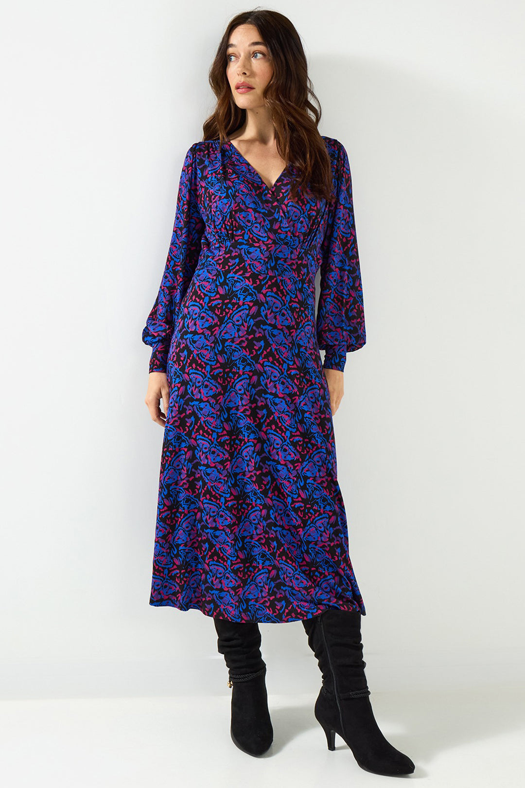 Joe Browns WF333A Black Butterfly Wings Printed Jersey Dress