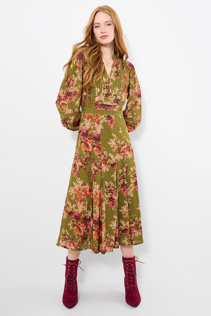 Joe Browns WF352A Green Vintage Roses Dress
