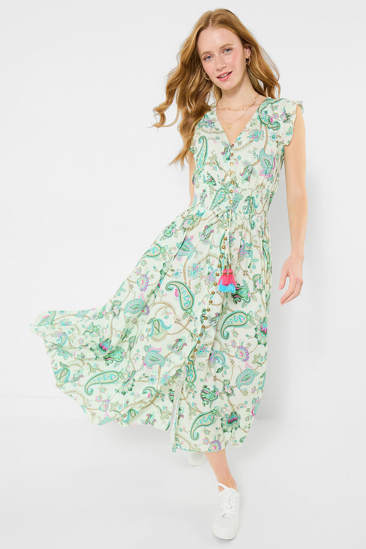 Joe Browns WF419A Green Helena Printed Maxi Dress