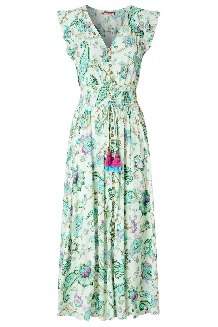 Joe Browns WF419A Green Helena Printed Maxi Dress