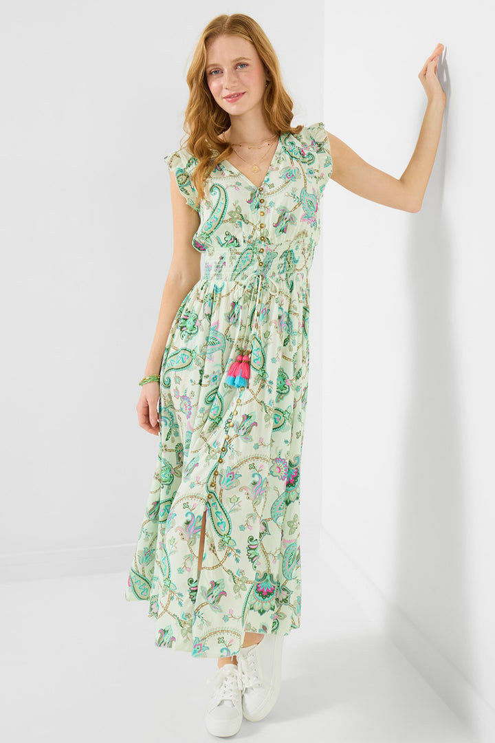 Joe Browns WF419A Green Helena Printed Maxi Dress