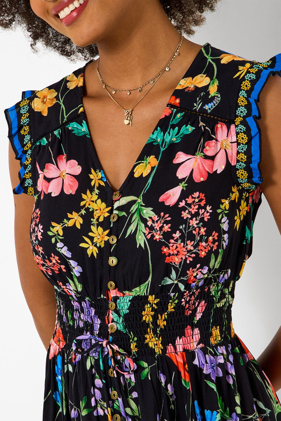 Joe Browns WF422A Black Ophelia Floral Maxi Dress