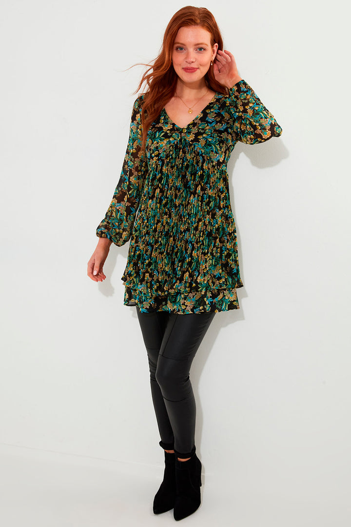 Joe Browns WG057 Black Beautifully Pleated Tunic - Experience Boutique