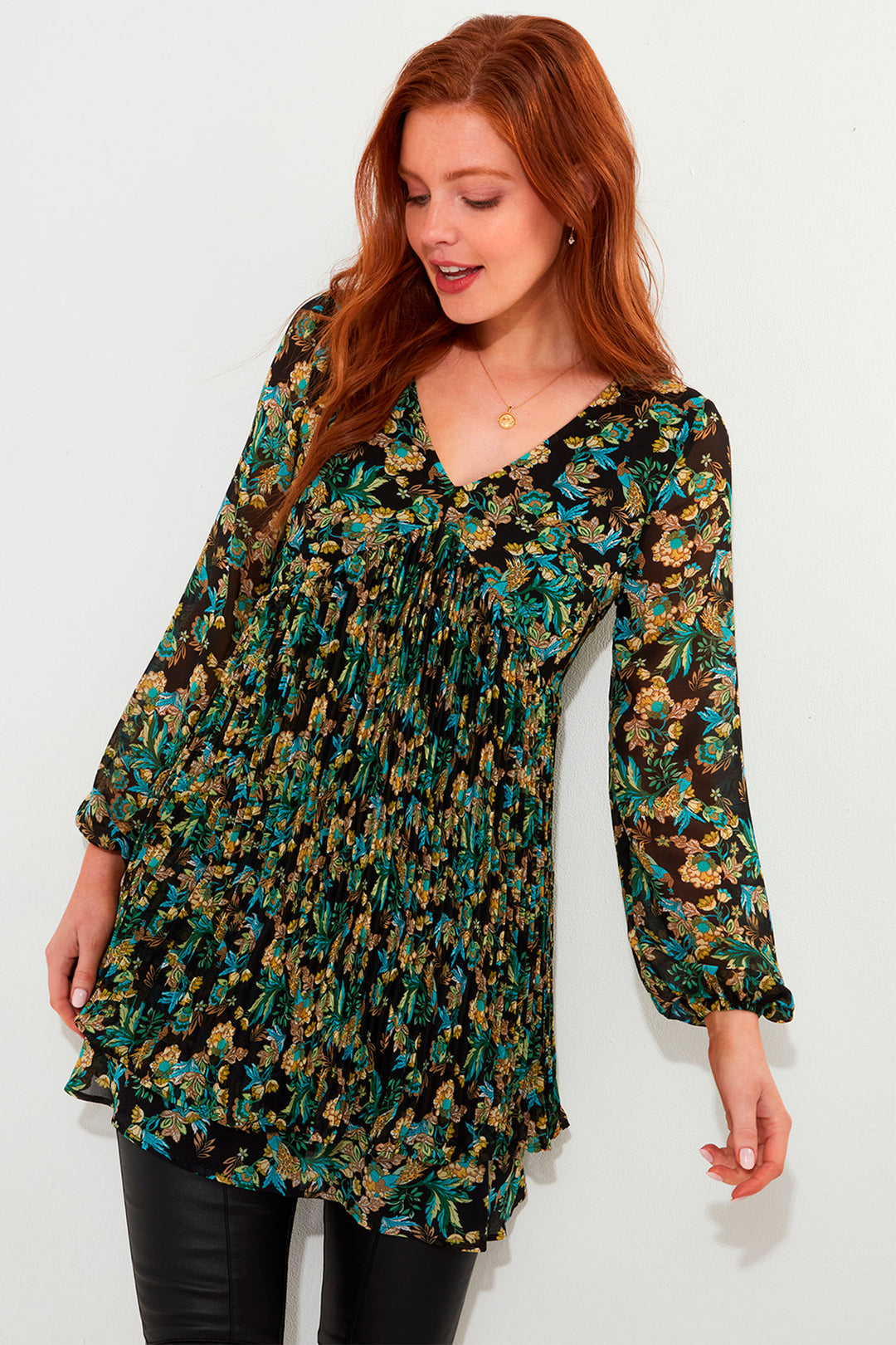 Joe Browns WG057 Black Beautifully Pleated Tunic - Experience Boutique