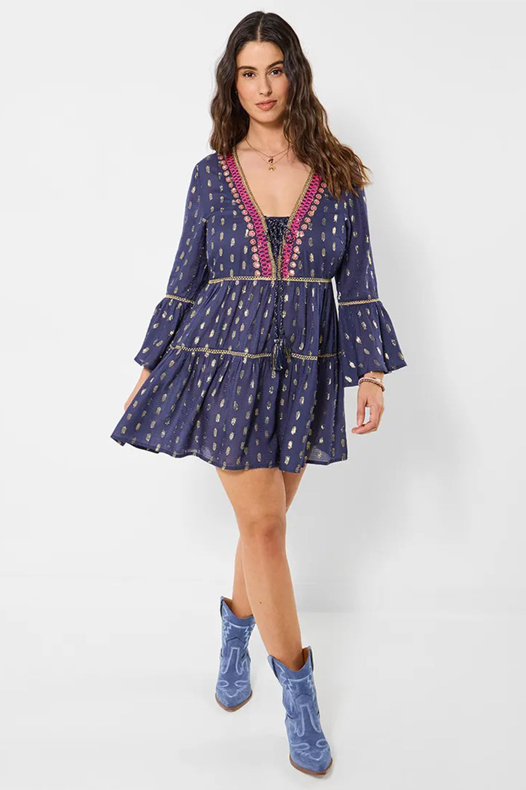 Joe Browns WG740A Festival Vibes Navy Beaded Tunic