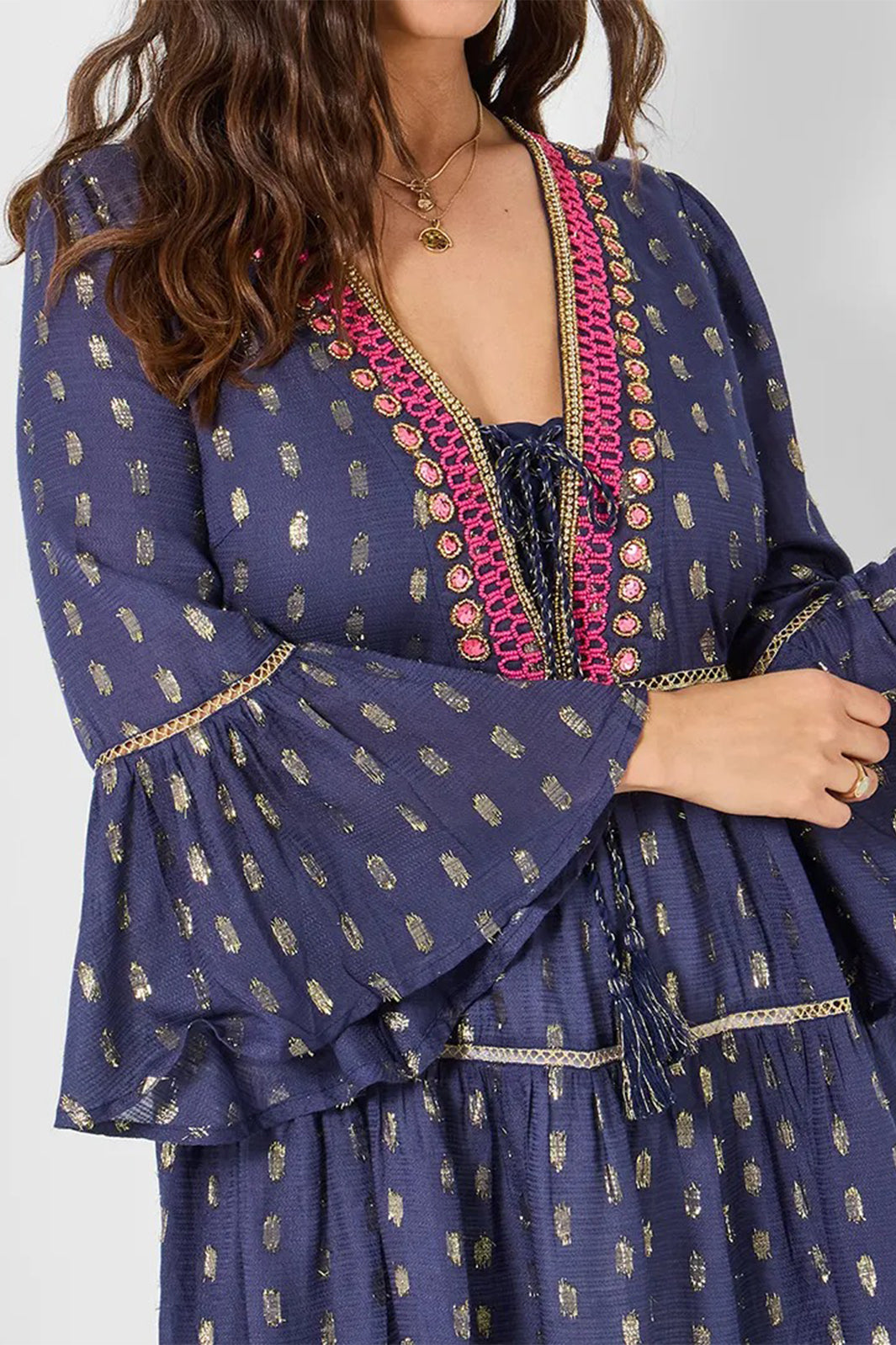 Joe Browns WG740A Festival Vibes Navy Beaded Tunic