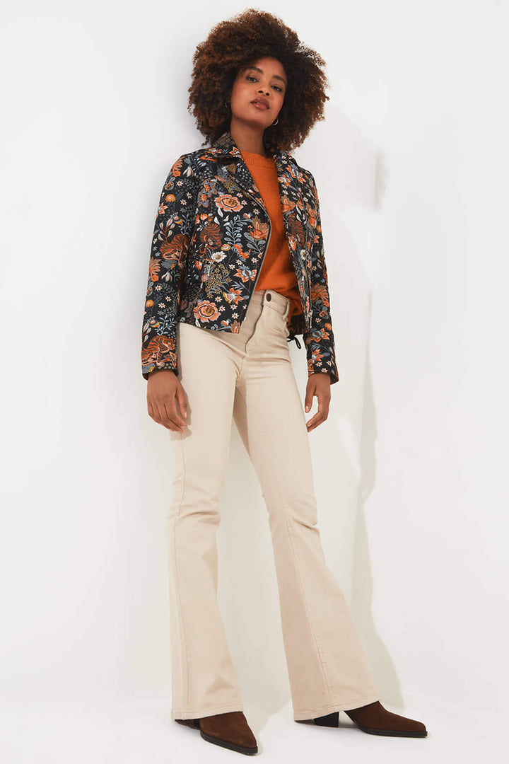 Joe Browns WJ609 Black Beautiful Boutique Embroidered Biker Jacket - Experience Boutique
