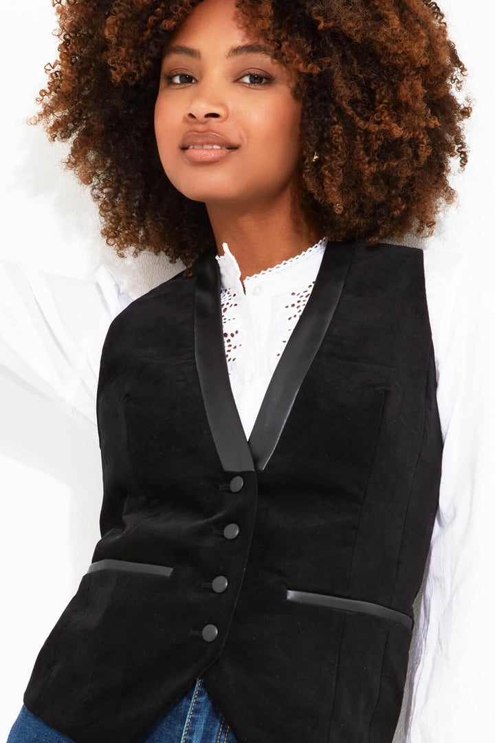 Joe Browns WJ614A Black Very Velvet Waistcoat - Experience Boutique