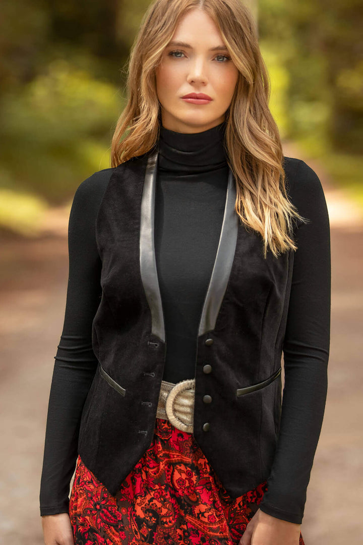 Joe Browns WJ614A Black Very Velvet Waistcoat - Experience Boutique