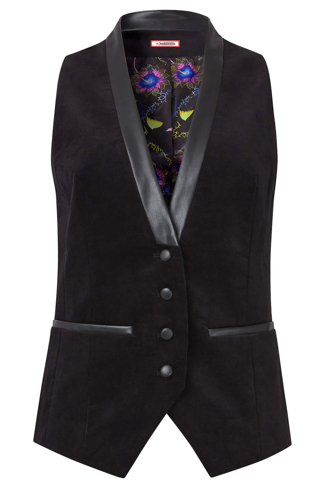 Joe Browns WJ614A Black Very Velvet Waistcoat - Experience Boutique
