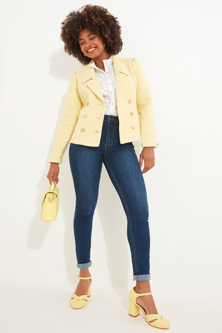 Joe Browns WJ633A Yellow Ray Of Sunshine Retro Blazer - Experience Boutique