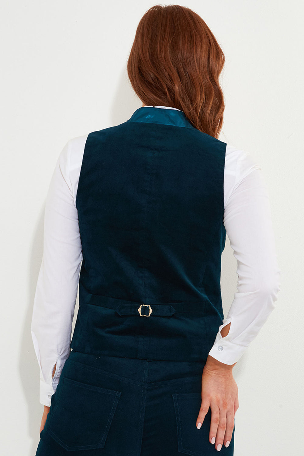 Joe Browns WJ682A Teal Ultimate Velvet Waistcoat - Experience Boutique