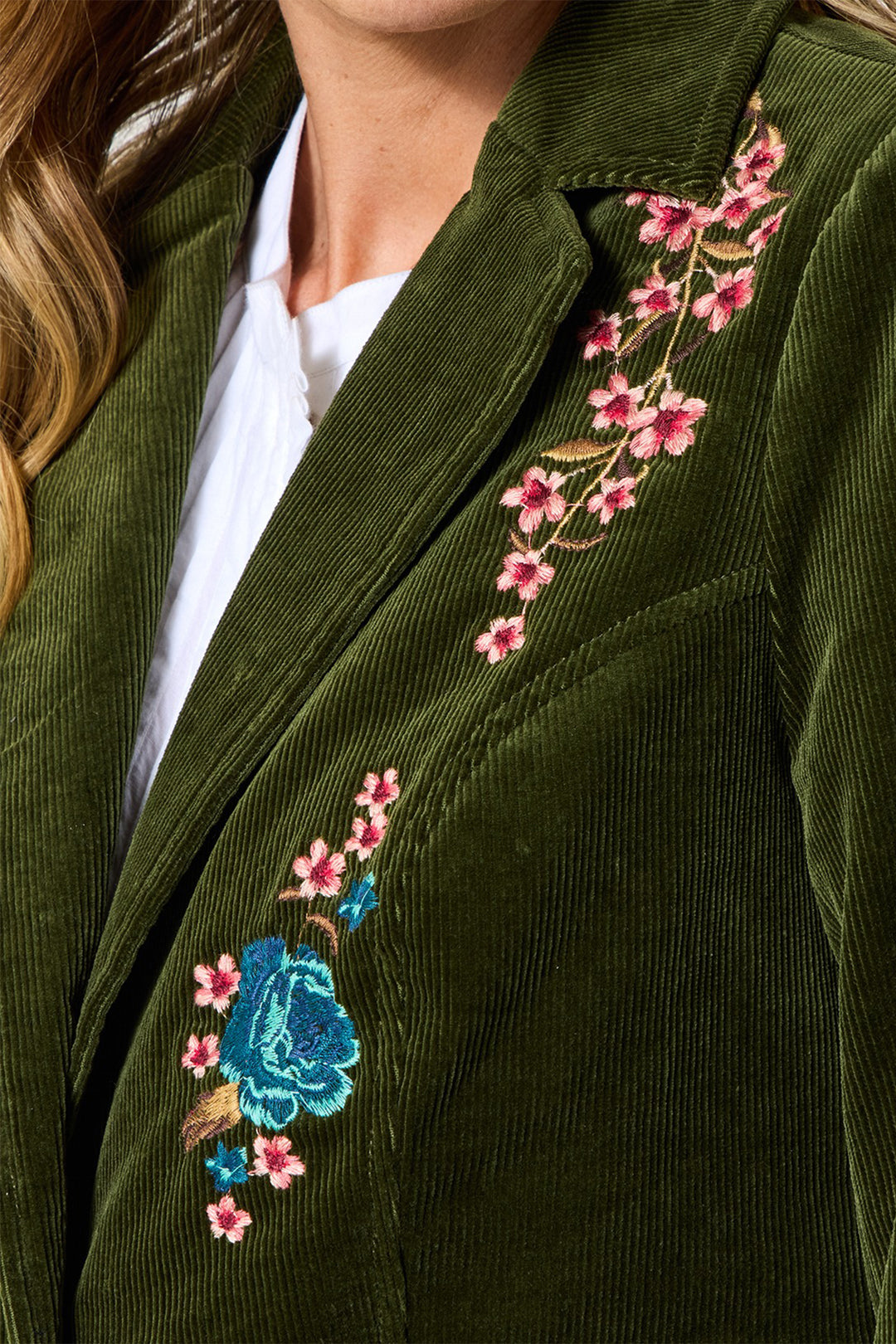 Joe Browns WJ740A Green Emily Embroidered Cord Jacket