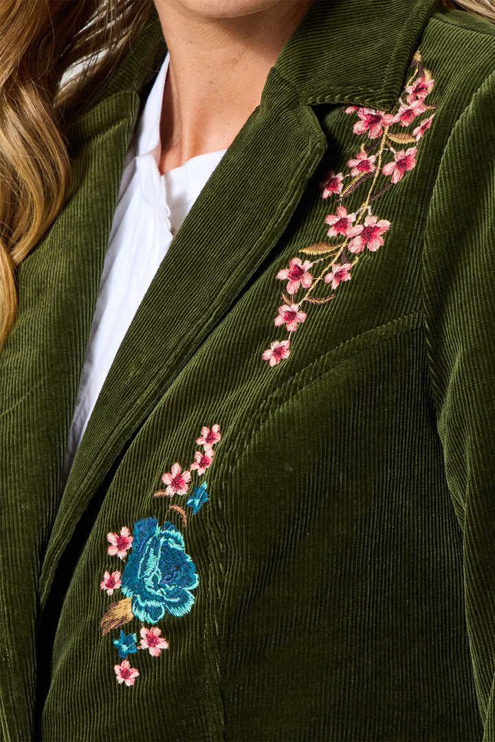 Joe Browns WJ740A Green Emily Embroidered Cord Jacket