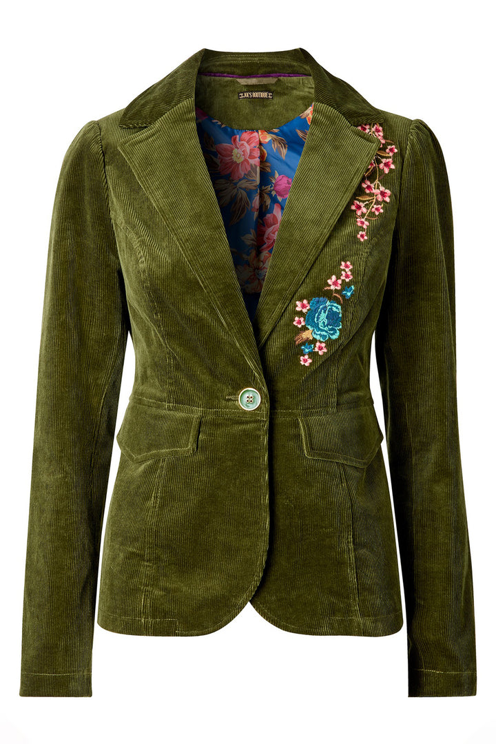 Joe Browns WJ740A Green Emily Embroidered Cord Jacket