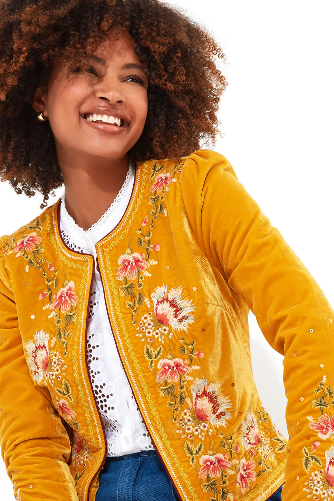 Joe Browns WK616 Yellow Elegantly Embroidered Boutique Jacket