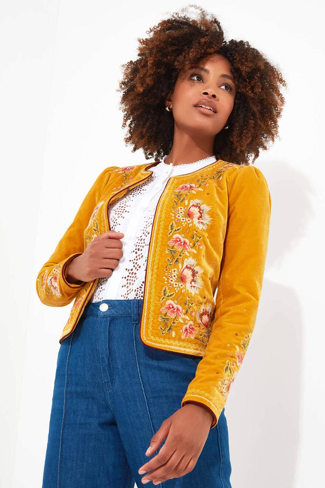 Joe Browns WK616 Yellow Elegantly Embroidered Boutique Jacket - Experience Boutique