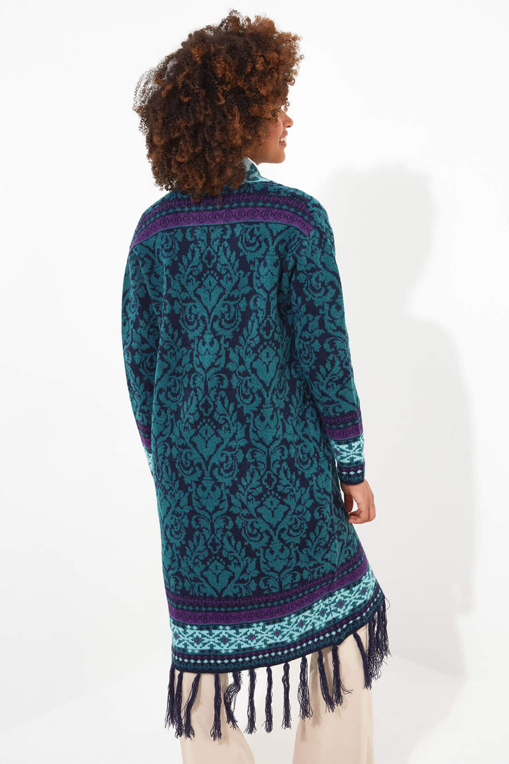 Joe Browns WK661A Teal Fancy Tassel Cardigan - Experience Boutique