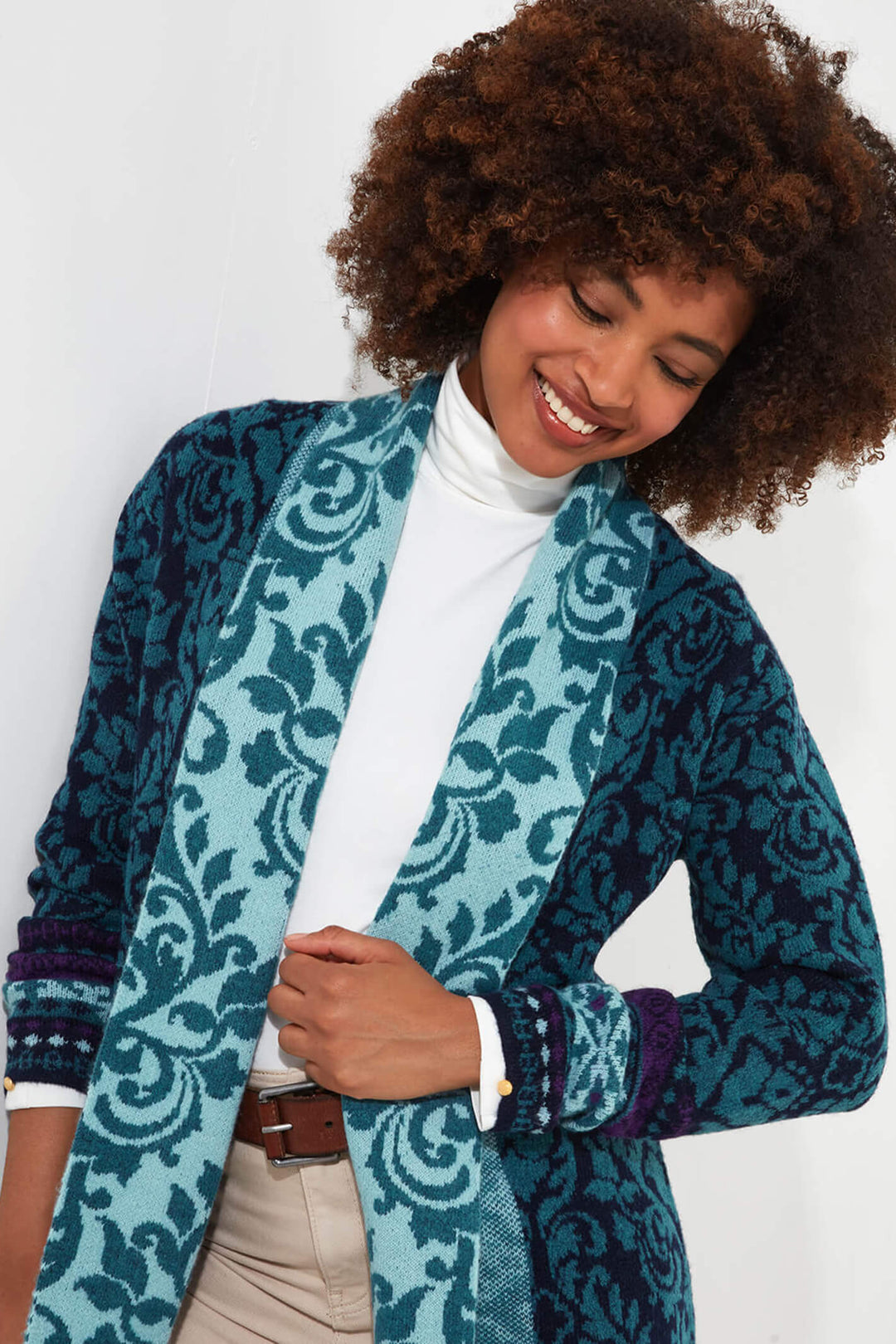 Joe Browns WK661A Teal Fancy Tassel Cardigan - Experience Boutique