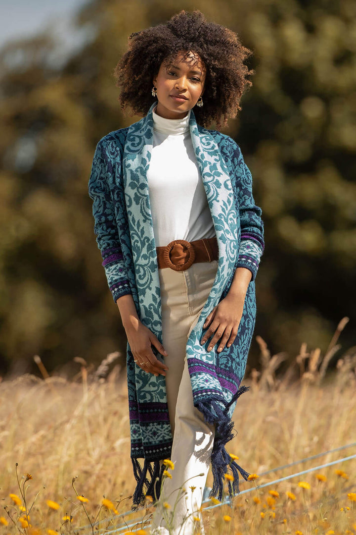 Joe Browns WK661A Teal Fancy Tassel Cardigan - Experience Boutique