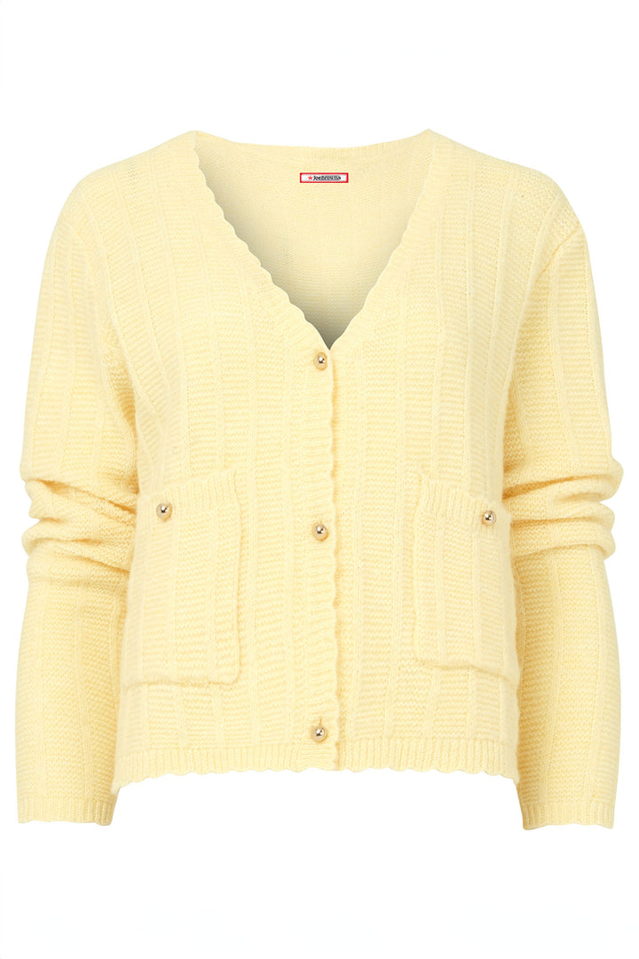Joe Browns WK710A Lula Yellow V-Neck Cardigan - Experience Boutique