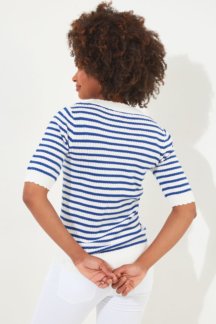 Joe Browns WK713A Jolie Blue Striped Knit Top - Experience Boutique