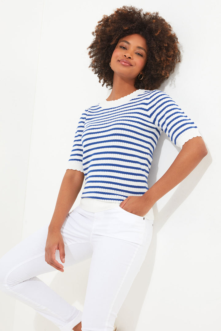 Joe Browns WK713A Jolie Blue Striped Knit Top - Experience Boutique