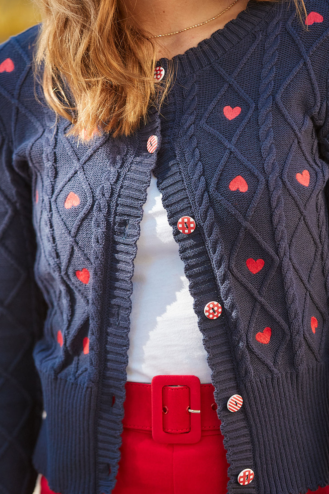 Joe Browns WK719A All Heart Navy Embroidered Cardigan - Experience Boutique