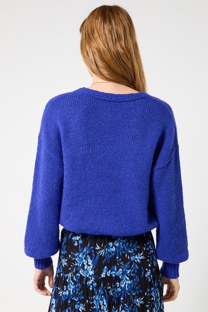 Joe Browns WK837A Blue Oh So Cosy V-Neck Jumper