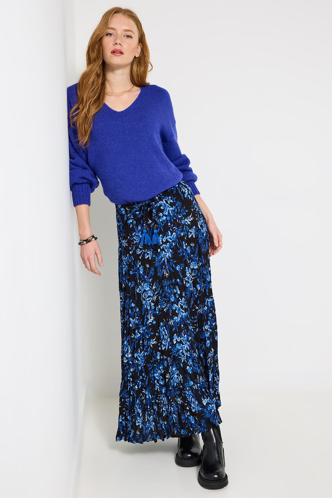 Joe Browns WK837A Blue Oh So Cosy V-Neck Jumper