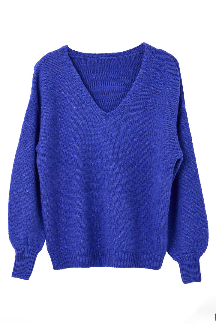 Joe Browns WK837A Blue Oh So Cosy V-Neck Jumper